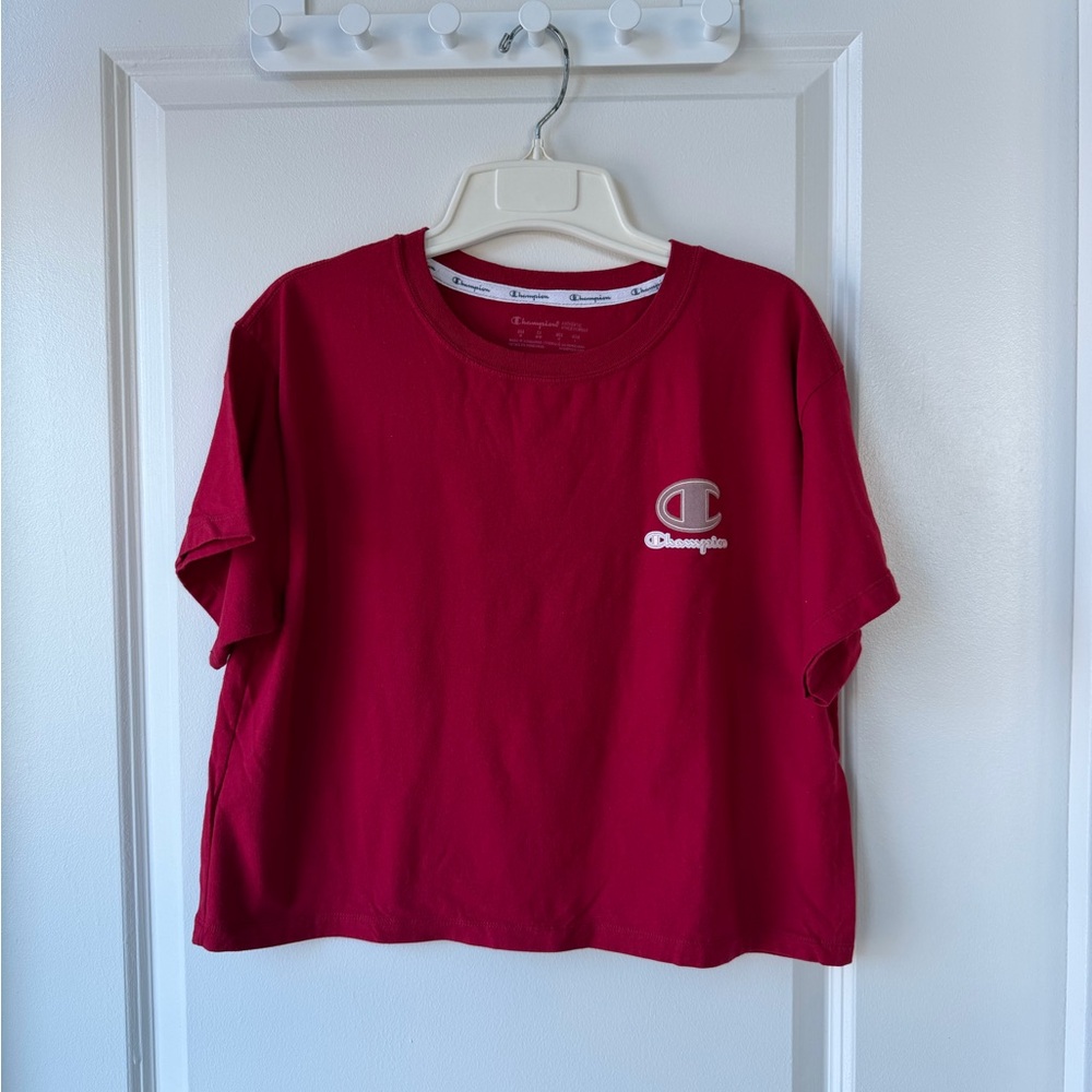 Champion Red T-Shirt Crop Top Size M